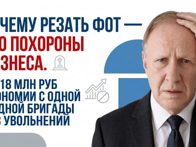 ПОЧЕМУ РЕЗАТЬ ФОТ — ЭТО ПОХОРОНЫ БИЗНЕСА. 12-18 МЛН ₽ ЭКОНОМИИ С ОДНОЙ БРИГАДЫ БЕЗ УВОЛЬНЕНИЙ